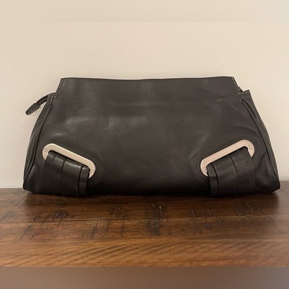 🖤 B. Makowsky black leather clutch - Picture 2 of 13